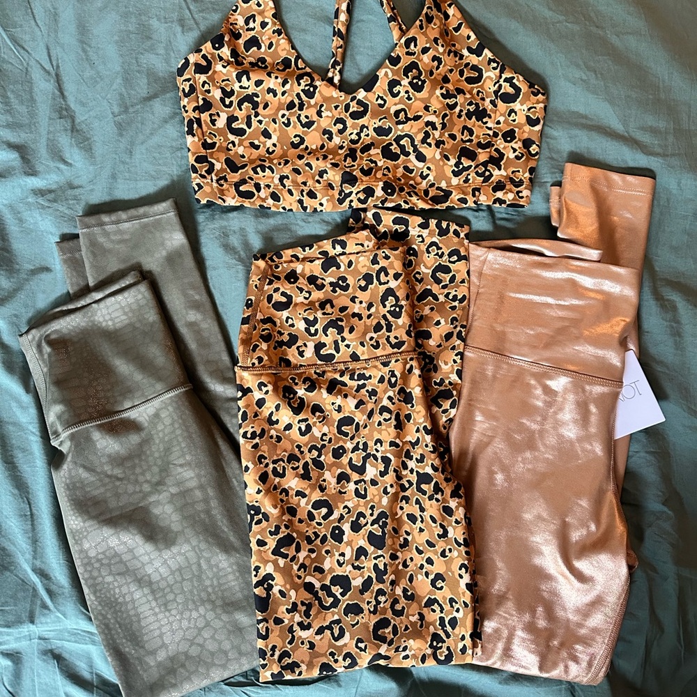 Carbon 38 and Beach Riot Bundle- Animal Print Leopard, Croc, and gold